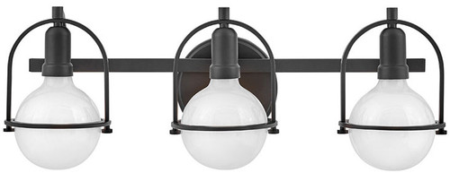 Hinkley 53773BK Somerset Modern Black LED 3-Light Bath Wall Sconce