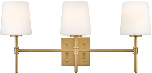Hinkley 56953LCB Saunders Contemporary Lacquered Brass 3-Light Vanity Lighting Fixture