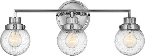 Hinkley 5933CM Poppy Contemporary Chrome 3-Light Bathroom Light Fixture