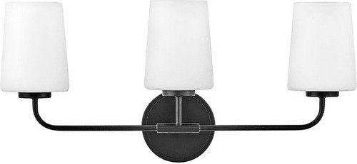 Hinkley 853453BK Kline Contemporary Black 3-Light Bathroom Lighting Sconce