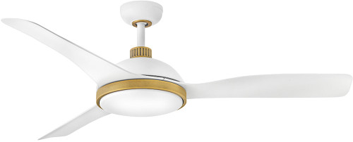 Hinkley 906556FMW-LDD Alba Modern Matte White / Heritage Brass LED 56" Home Ceiling Fan