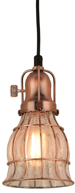 Hi-Lite Manufacturing H-99566-C-49-CLC Aubrey Modern Weathered Copper Mini 5" Lighting Pendant