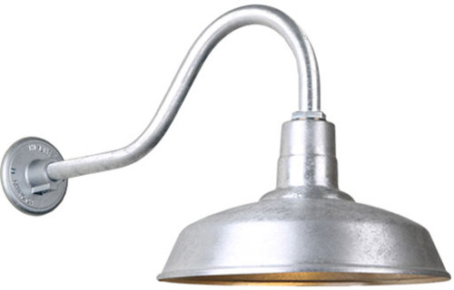 Hi-Lite Manufacturing H-QSN15116-SA-96-QSNHL-A-96 Warehouse RLM Vintage Galvanized Outdoor 16" Lighting Wall Sconce