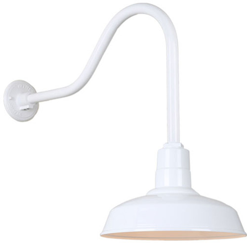 Hi-Lite Manufacturing H-QSN15118-SA-GOOSENECK_ Warehouse Retro Gooseneck Exterior Wall Sconce