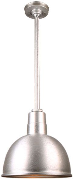 Hi-Lite Manufacturing H-QSN16112-SA-STEM_ Deep Bowl Vintage Outdoor Lighting Pendant