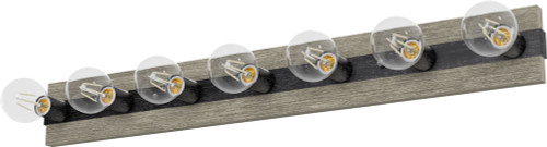 Hunter Lighting 13052 Donelson Modern Brushed Iron 7-Light Wall Mounted Lamp