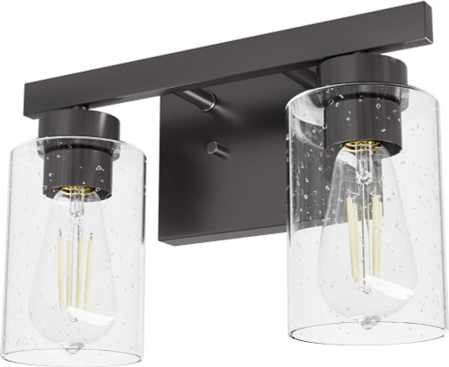 Hunter Lighting 13076 Hartland Contemporary Noble Bronze 2-Light Bath Wall Sconce