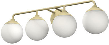 Hunter Lighting 19179 Hepburn Modern Painted Modern Brass 4-Light Bathroom Light Sconce
