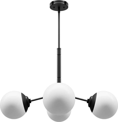 Hunter Lighting 19893 Hepburn Contemporary Matte Black Chandelier Lighting