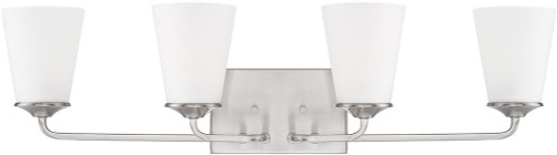 Home Place 114141BN-331 Braylon Brushed Nickel 4-Light Bathroom Lighting Fixture