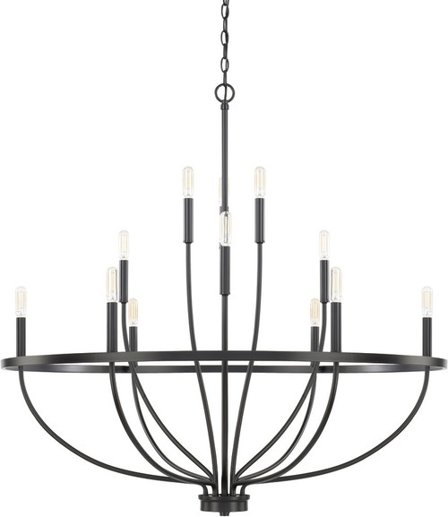 Home Place 428501MB Greyson Contemporary Matte Black Lighting Chandelier