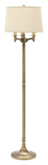 House of Troy L800-AB Lancaster 4 Lamp Antique Brass Finish 3 Arm Traditional Floor Lamp - 62 Inches Tall