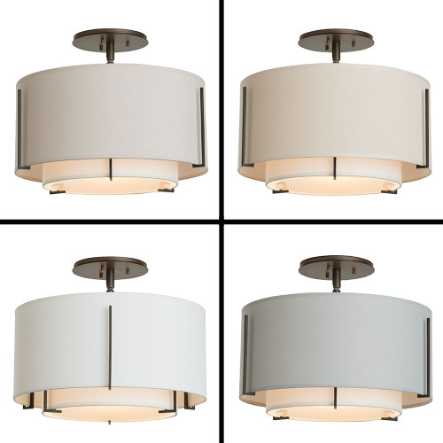 Hubbardton Forge 126501 Exos Double Shade Small Semi-Flush Ceiling Light