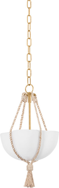 Hudson Valley 1013-VGL Amberley Modern Vintage Gold Leaf Mini Drop Ceiling Light Fixture