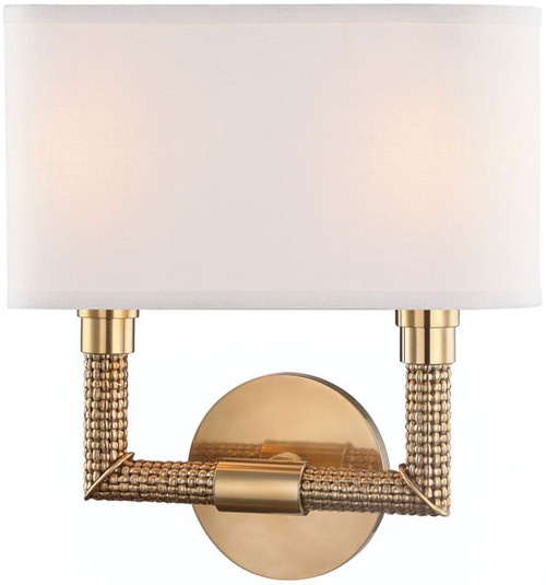 Hudson Valley 1022-AGB Dubois Aged Brass 2-Light Light Sconce