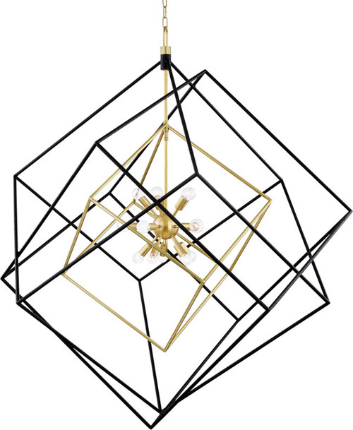 Hudson Valley 1255-AGB/BK Roundout Contemporary Aged Brass/Black Hanging Pendant Light