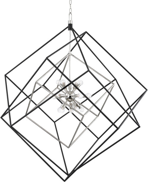 Hudson Valley 1255-PN/BK Roundout Modern Polished Nickel/Black Hanging Light