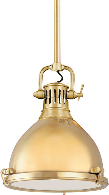 Hudson Valley 2211-AGB Pelham Retro Aged Brass Mini Ceiling Light Pendant