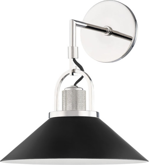 Hudson Valley 2601-PN/BK Syosset Contemporary Polished Nickel / Black Wall Lighting Fixture