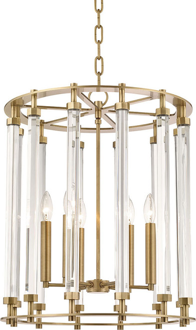 Hudson Valley 2818-AGB Haddon Modern Aged Brass 18" Foyer Lighting Fixture
