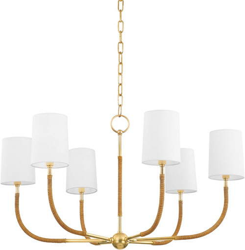 Hudson Valley 3534-AGB Webson Aged Brass Chandelier Lighting
