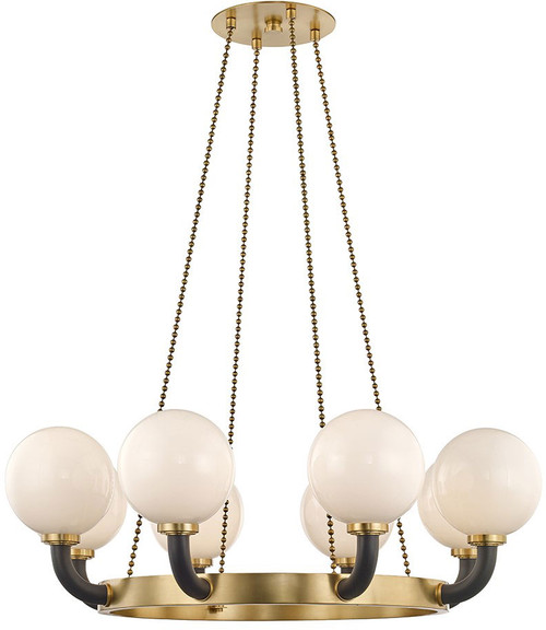 Hudson Valley 3646-AGB-BK Werner Modern Aged Brass / Black Lighting Chandelier