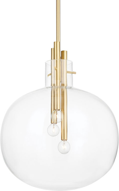 Hudson Valley 3918-AGB Hempstead Contemporary Aged Brass 18" Lighting Pendant