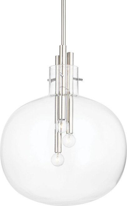 Hudson Valley 3918-PN Hempstead Contemporary Polished Nickel 18" Hanging Light
