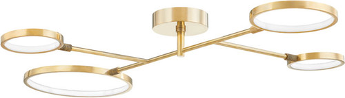Hudson Valley 4104-AGB Saturn Contemporary Aged Brass LED Flush Lighting