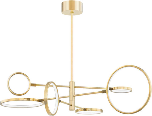 Hudson Valley 4106-AGB Saturn Contemporary Aged Brass LED Lighting Chandelier