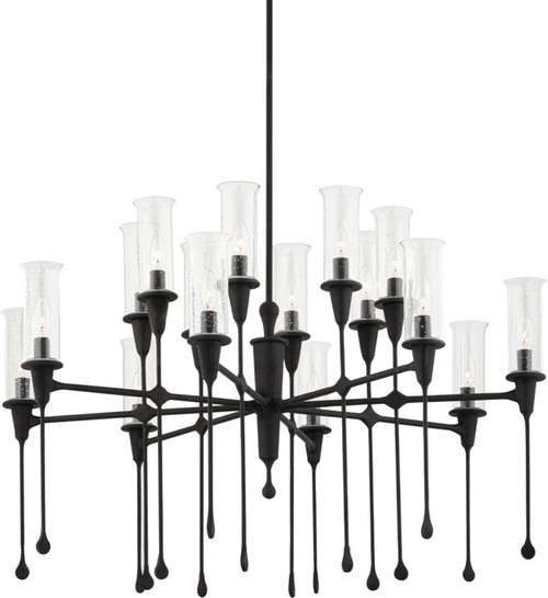 Hudson Valley 4142-BI Chisel Contemporary Black Iron 41" Chandelier Light