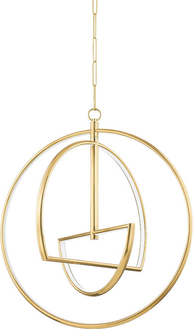 Hudson Valley 5428-AGB Welland Modern Aged Brass LED 28" Hanging Lamp