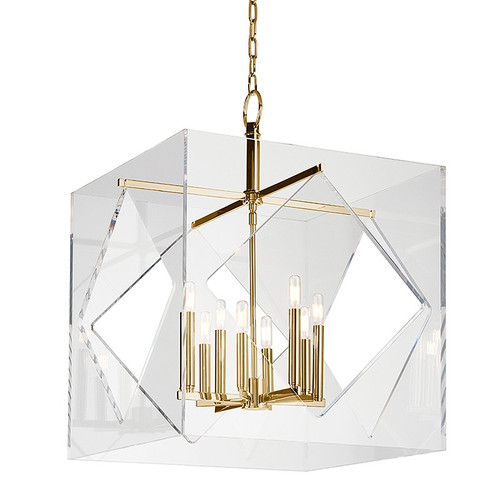 Hudson Valley 5924-AGB Travis Contemporary Aged Brass Finish 32" Tall Pendant Hanging Light