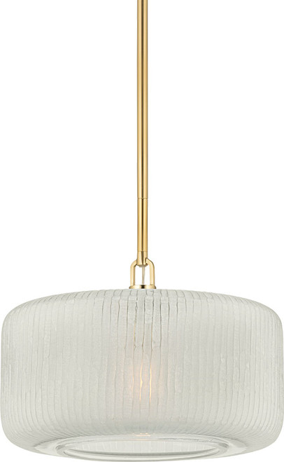 Hudson Valley 7017-AGB Beechurst Modern Aged Brass 16" Pendant Hanging Light
