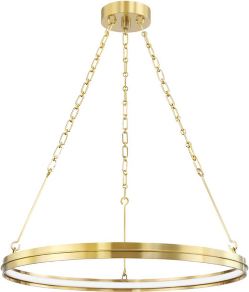 Hudson Valley 7128-AGB Rosendale Contemporary Aged Brass LED 28" Hanging Pendant Lighting