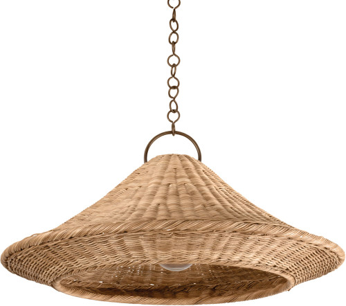 Hudson Valley 7432-BRL Baychester Contemporary Bronze Leaf 32" Hanging Light