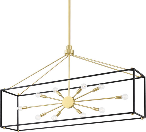 Hudson Valley 8948-AGB/BK Glendale Contemporary Aged Brass / Black Island Lighting
