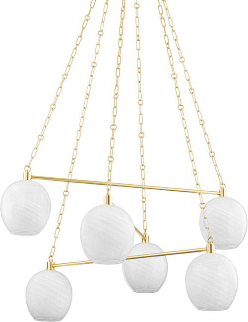 Hudson Valley 9138-AGB Asbury Park Contemporary Aged Brass Chandelier Light