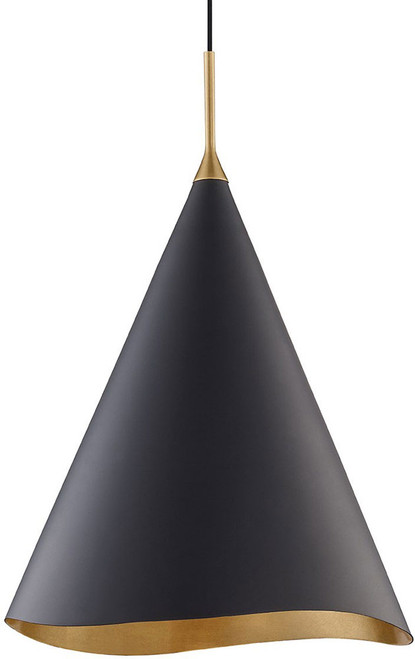 Hudson Valley 9618-GL-BLK Martini Contemporary Gold Leaf / Black 18" Ceiling Pendant Light