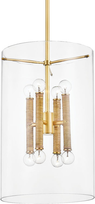 Hudson Valley BKO801-AGB Barlow Modern Aged Brass 14" Foyer Lighting Fixture