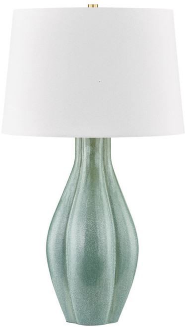 Hudson Valley L7231-AGB/C09 Galloway Modern Aged Brass / Ceramic Moss Ivory Side Table Lamp