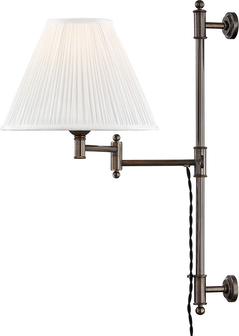 Hudson Valley MDS104-DB Classic No.1 Distressed Bronze Swing Arm Wall Lamp