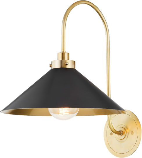 Hudson Valley MDS1400-AGB/DB Clivedon Modern Aged Brass Wall Lamp