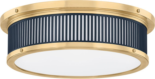 Hudson Valley MDS1901-AGB/DBL Ashdown Contemporary Aged Brass / Distressed Bronze LED Flush Mount Lighting