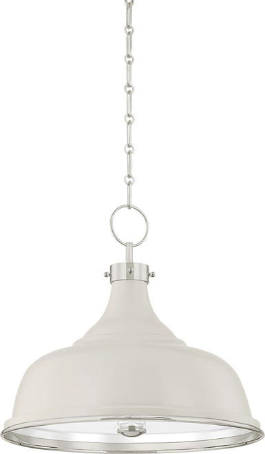 Hudson Valley MDS300-PN/OW Painted No. 1 Modern Polished Nickel / Off-White 18" Pendant Lamp