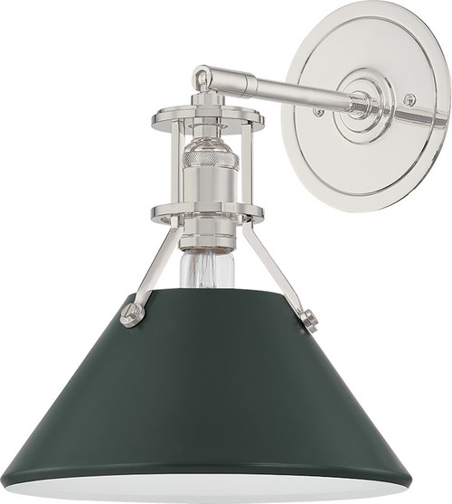 Hudson Valley MDS350-PN/SSG Painted No. 2 Modern Polished Nickel / Soft Studio Green Lamp Sconce