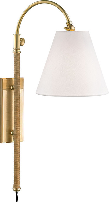 Hudson Valley MDS501-AGB Curves No.1 Aged Brass Wall Sconce