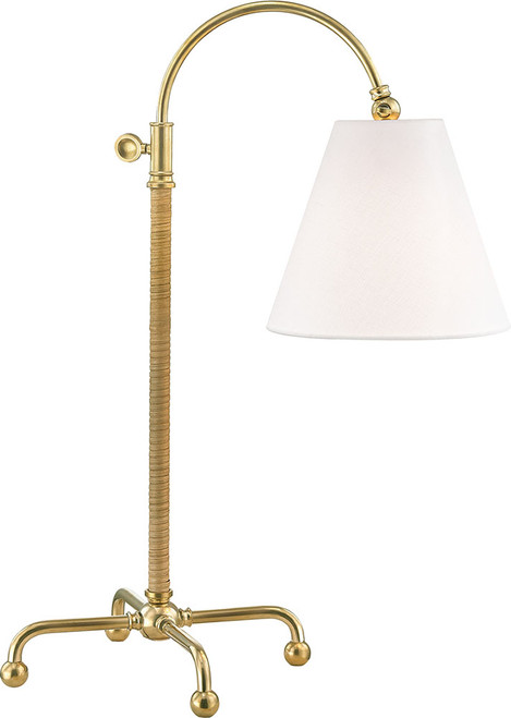 Hudson Valley MDSL502-AGB Curves No.1 Modern Aged Brass Lighting Table Lamp