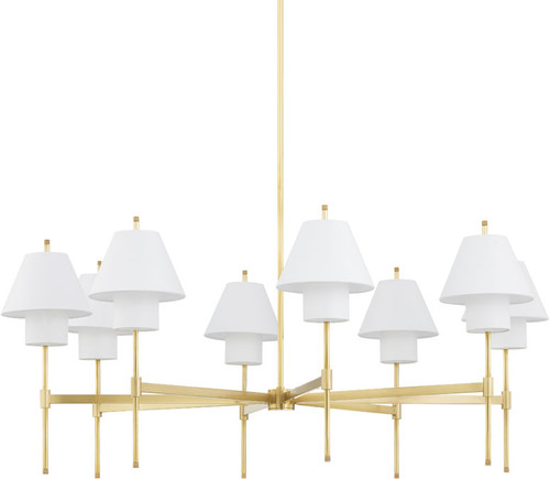 Hudson Valley PI1899808-AGB Glenmoore Modern Aged Brass Chandelier Lamp