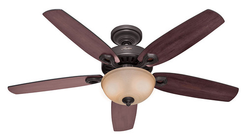 Hunter 53091 Builder Deluxe 52 Inch Span New Bronze Finish Ceiling Fan Lighting